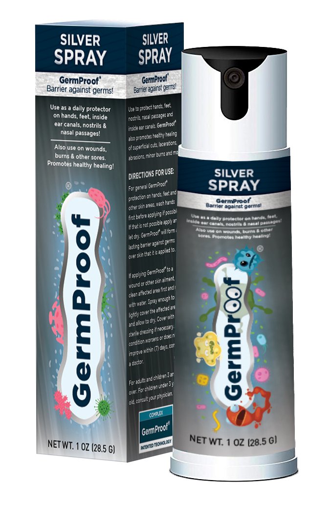 GermProof creates an antiviral germ barrier that lasts for hrs.  GermProof is all natural. It may also help to heal wounds, burns & sunburns (No Peeling), cuts, psoriasis & more while assisting to protect from germs of all kinds!
